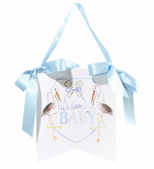 "Welcome Baby" Stork Hanger