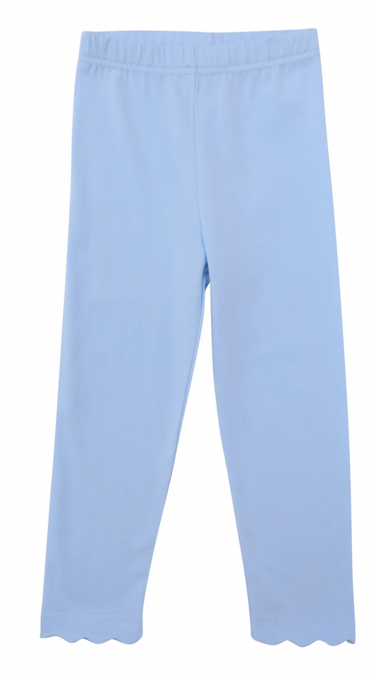 Trotter Street Light Blue Scallop Leggings