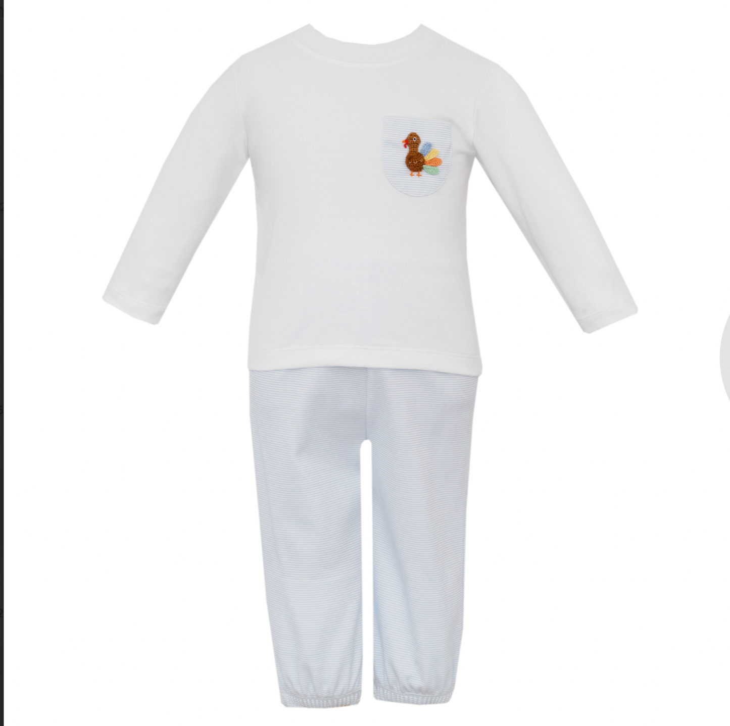 Turkeys Boy's Light Blue Stripe Knit Boy Pants Set