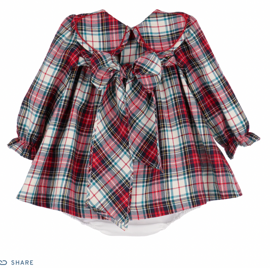 Gingerbread Plaid Petal Float Dress