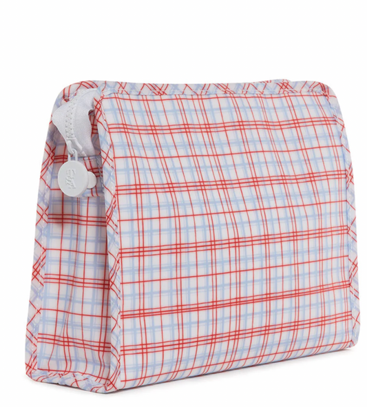 Large Roadie Zip Pouch - Classic Plaid Red