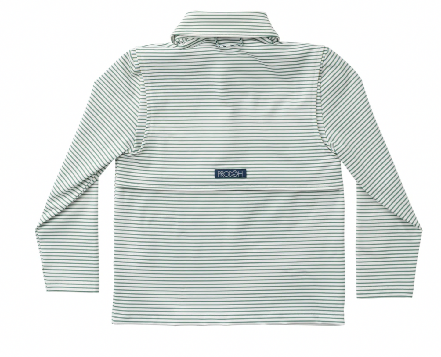 Performance Polo In Green Spruce Stripe