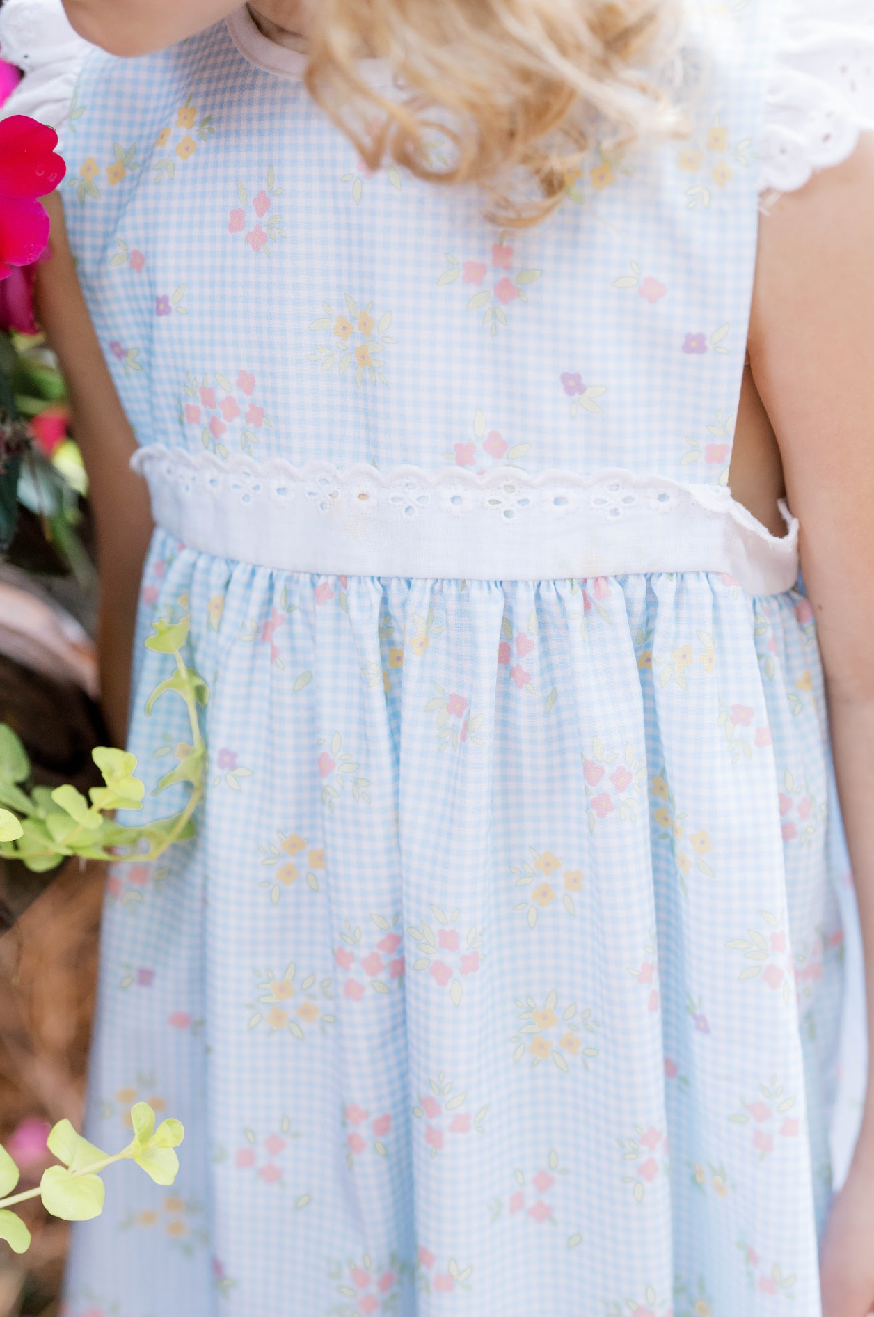 Pinafore Dress in Spring Time Blooms
