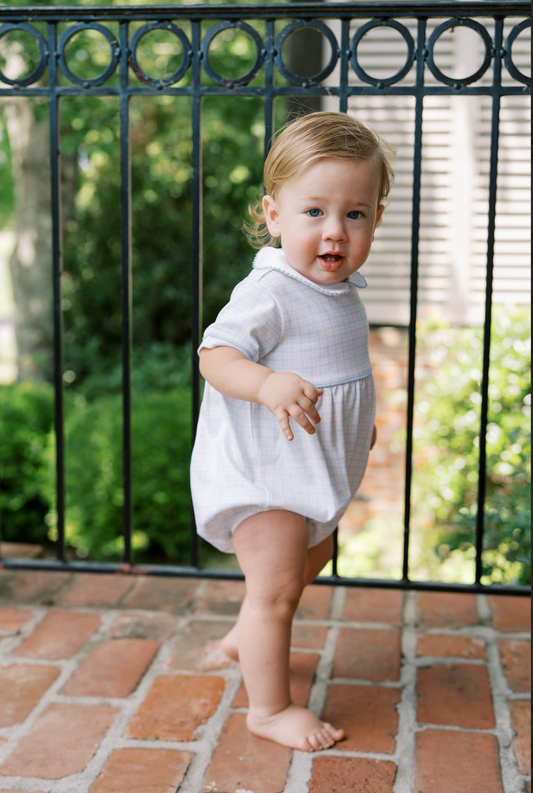 Baby Bea Bubble in Cornflower Check