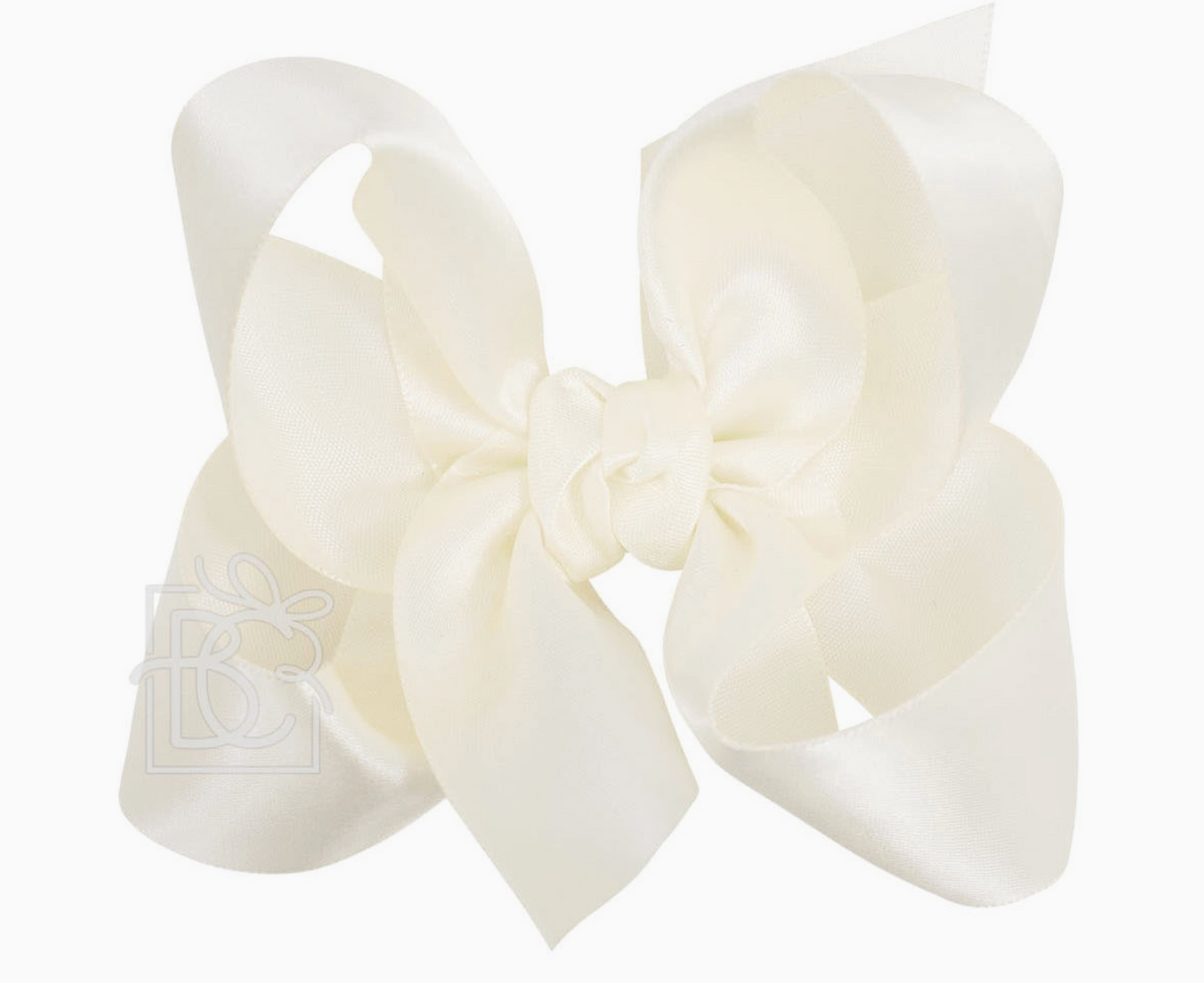 Satin Bow W/ Knot on Alligator Clip 3.5" in Med