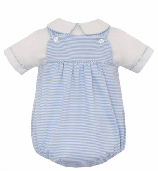 Blue Knit Stripe Boys Bubble