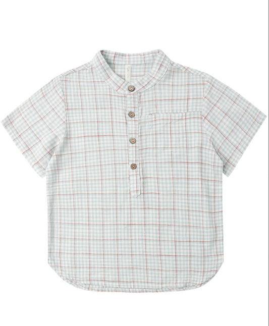 Mason Shirt + Perry Short Set in Blue Plaid
