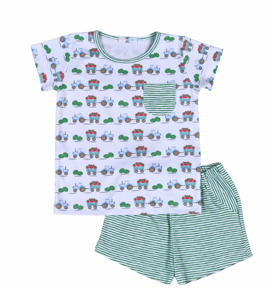 Tractors and Melons Short Set