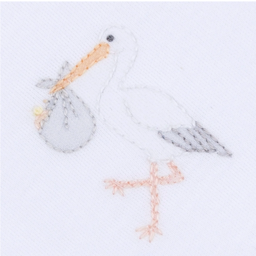 Vintage Stork Bubble - White