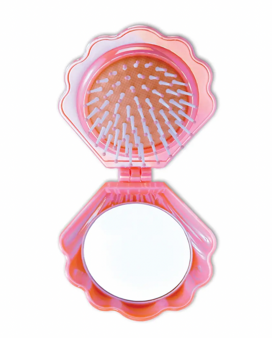 Mermaid Vibes Pop Up Shell Mirror & Hair Brush
