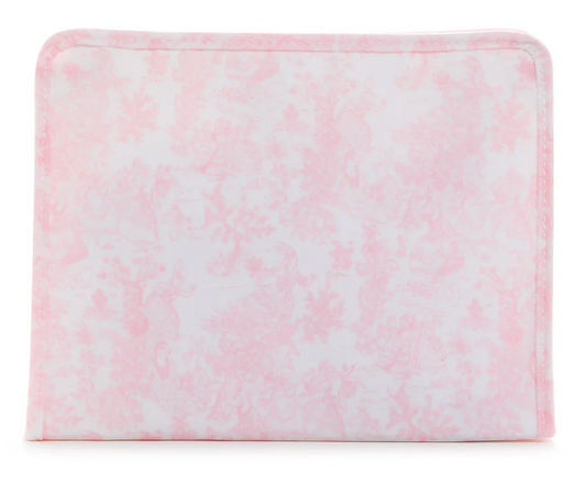ROADIE LARGE Zip Pouch - BUNNY TOILE PINK