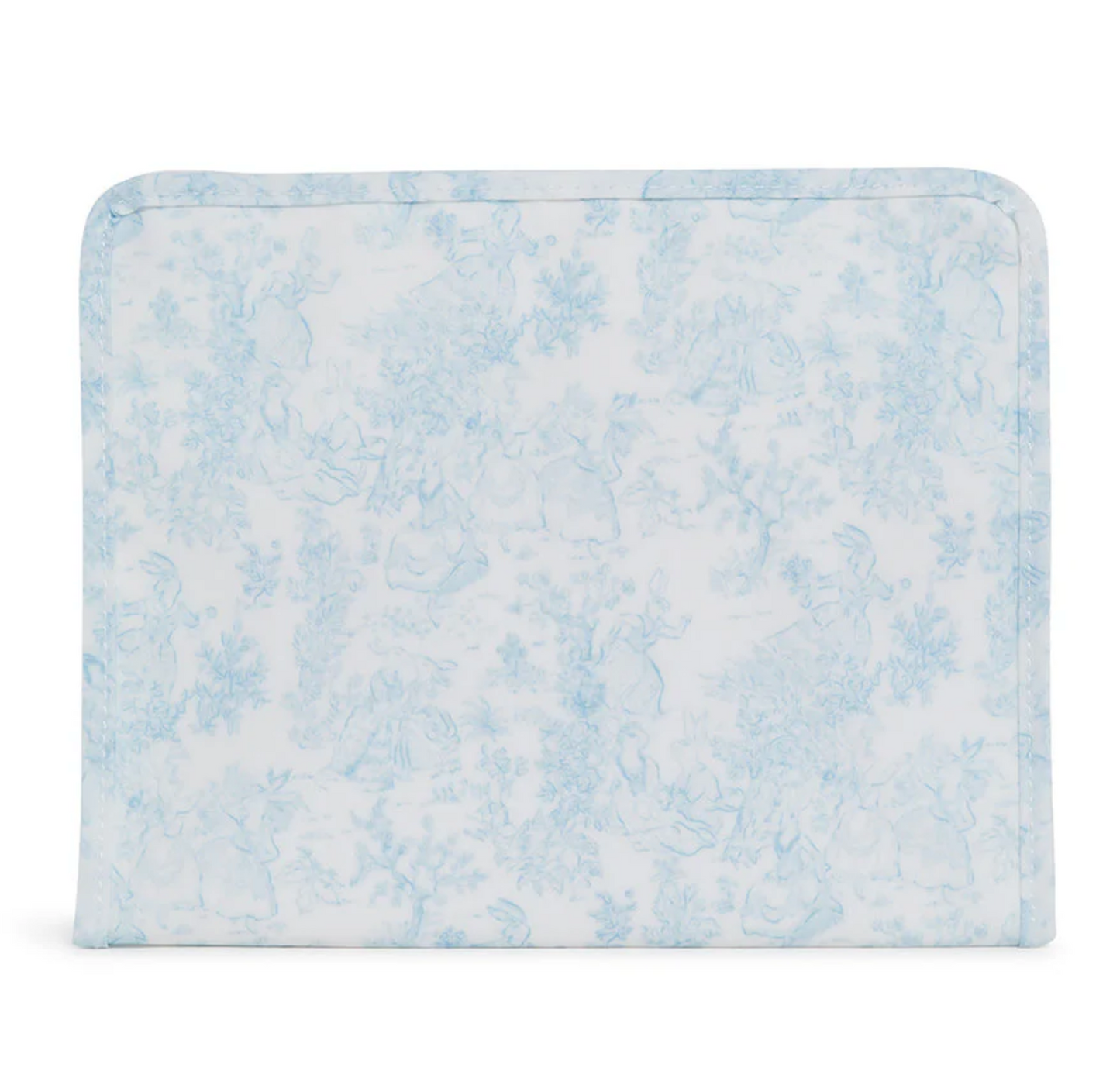 Roadie Large Zip Pouch in Blue Bunny Toile