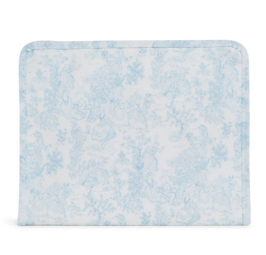 Roadie Large Zip Pouch in Blue Bunny Toile