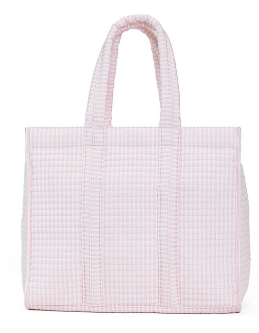 Quilted Go Go Tote in Pimlico Stripe Pink