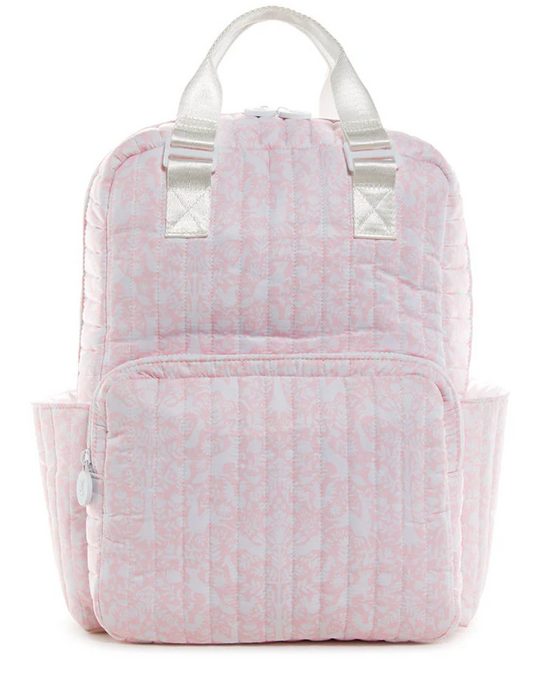 Quilted All You Need Backpack in Woodlands Pink