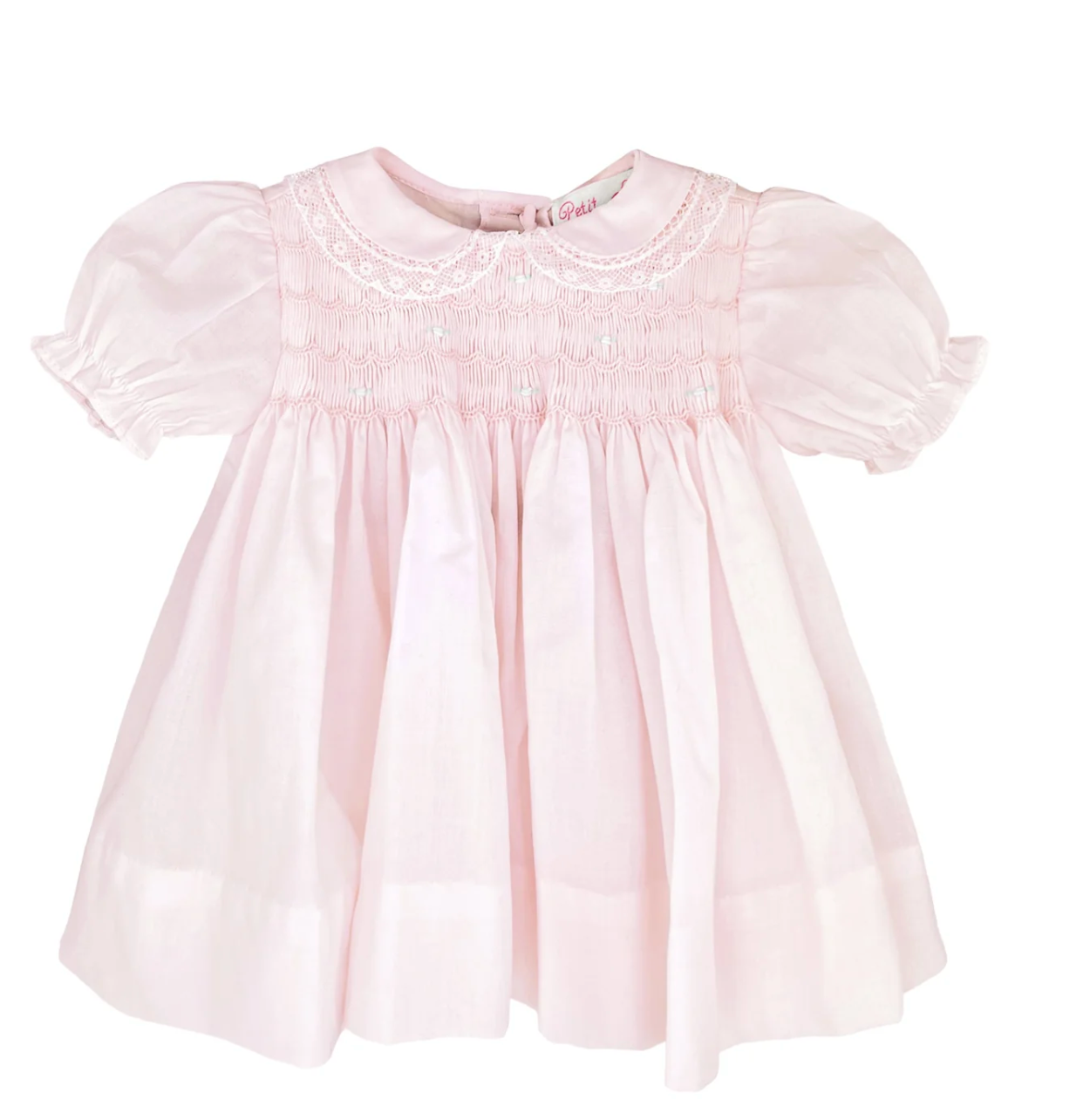 Petit Ami Fully Smocked Dress with Lace