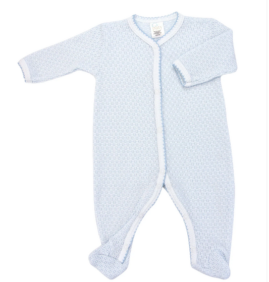 Paty Knit Footie in Blue