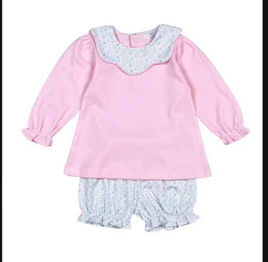 Nicolle Scalloped Pima Bloomer Set
