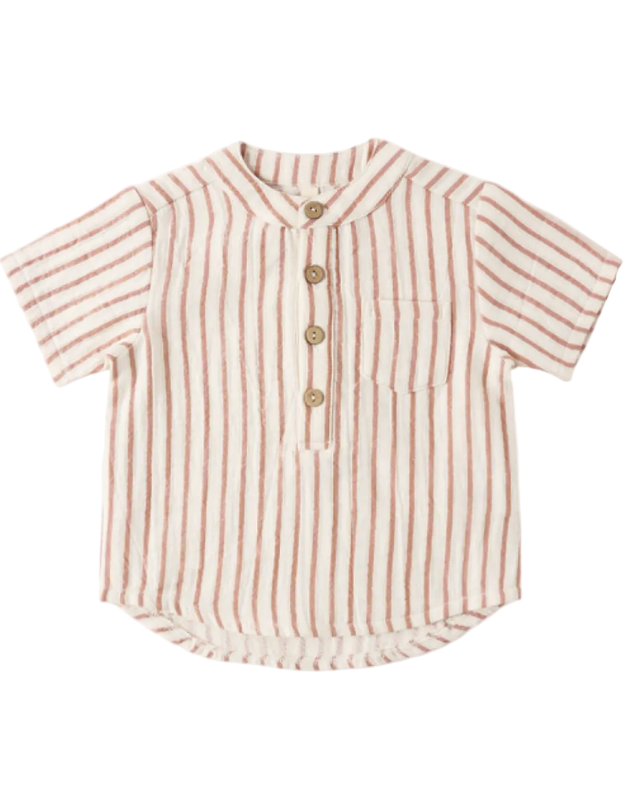 Woven Shirt & Short Set in Vintage Stripe