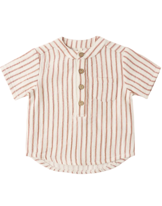 Woven Shirt & Short Set in Vintage Stripe