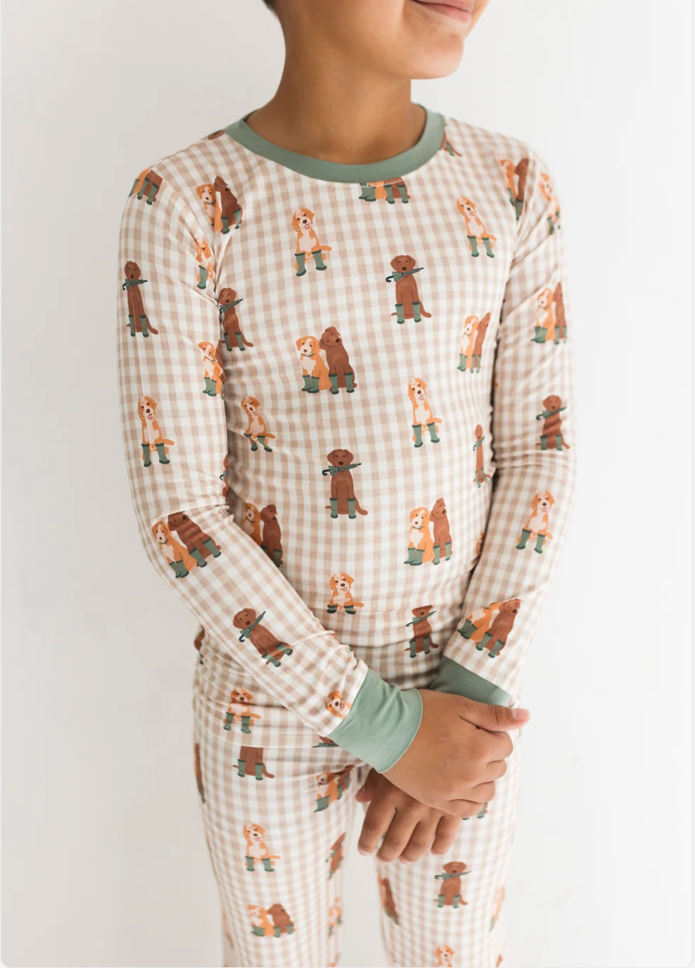 Green Pup Friends Two Piece Set