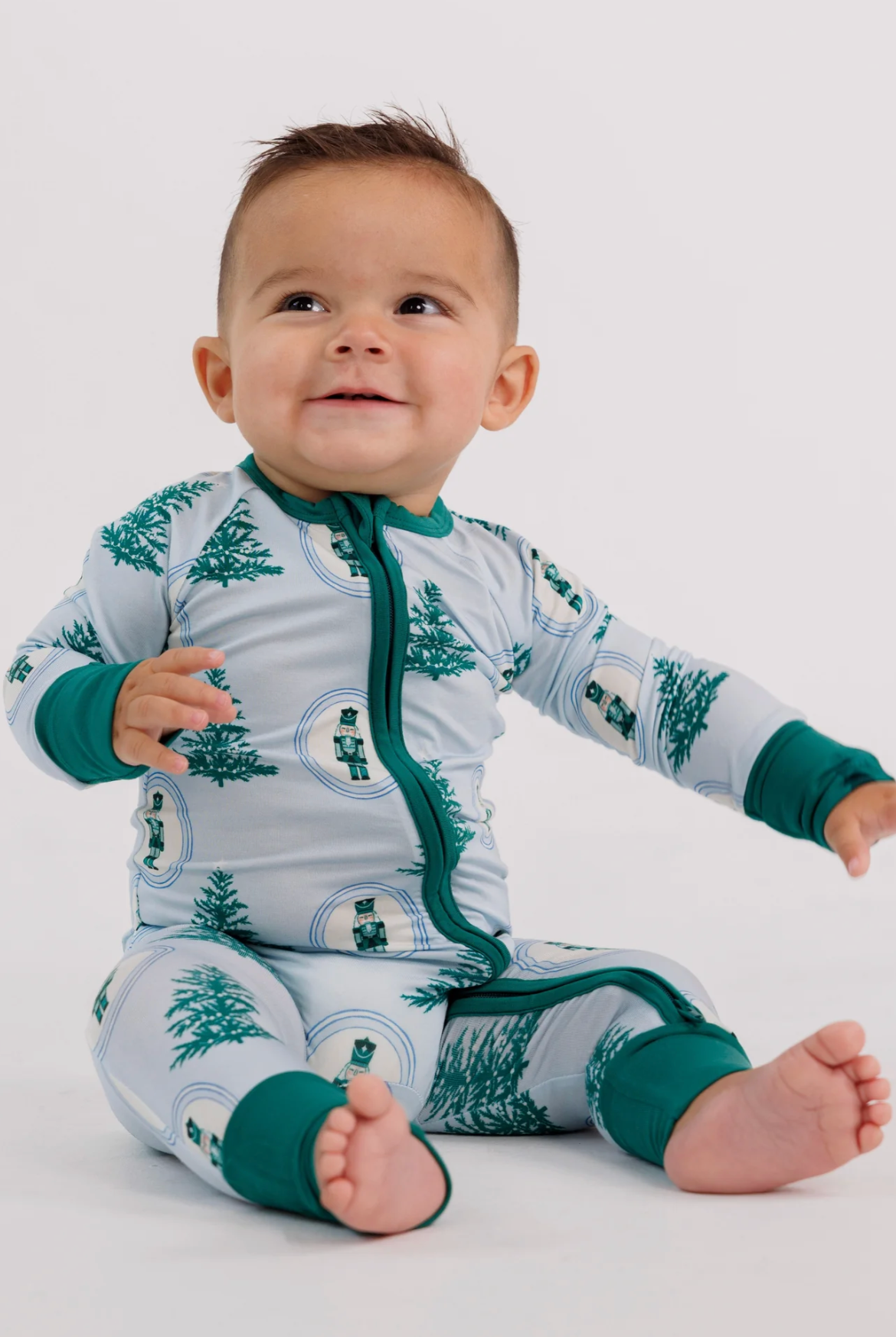Green Nutcracker Zipper Romper