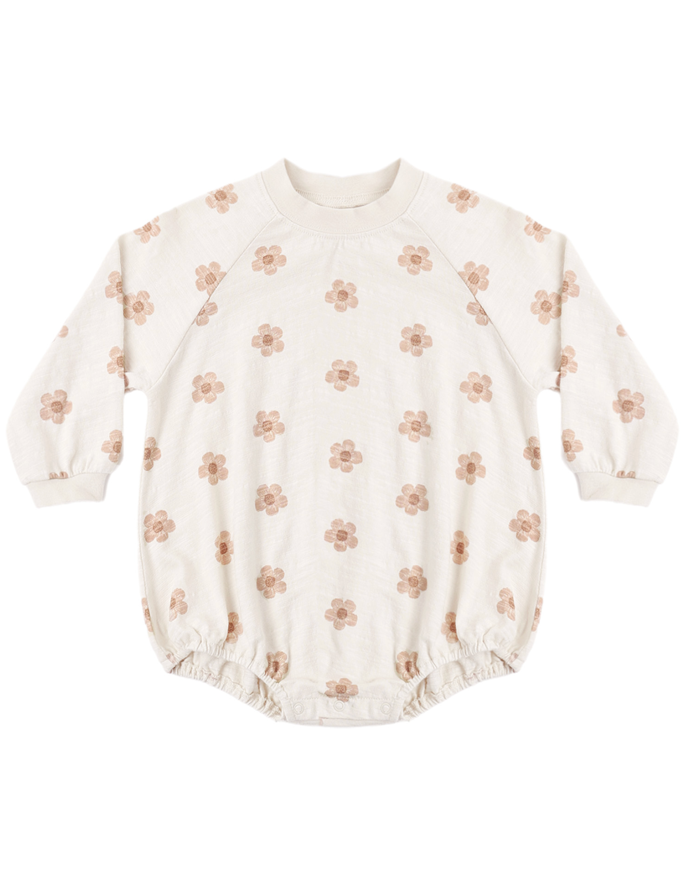 Crewneck Romper in Pink Daisies
