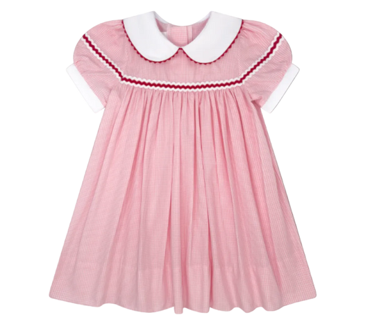 Kendall Dress in Pink Minigingham Ric Rac