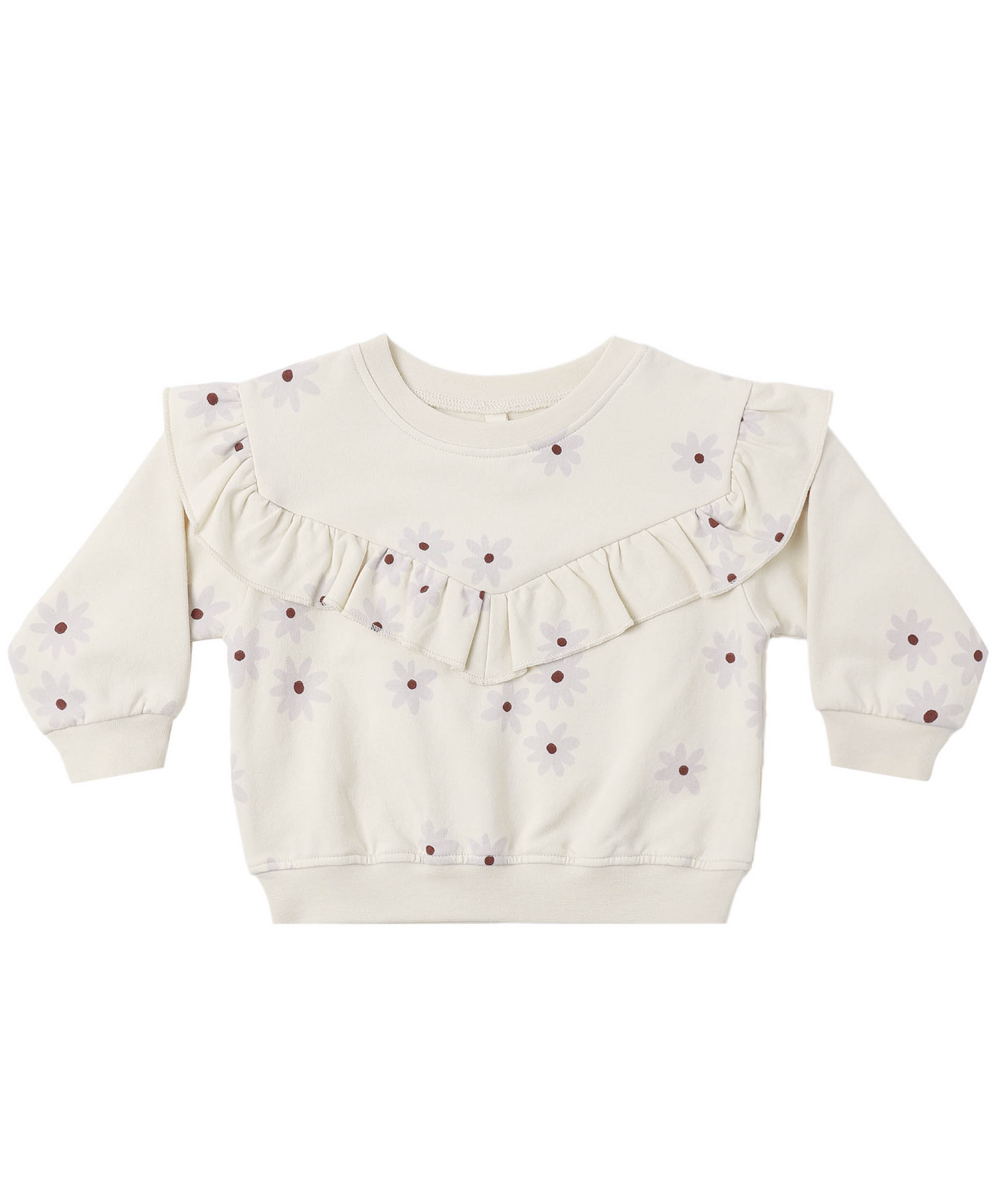 Ruffle Fleece Sweatshirt Set - Blue Daisy