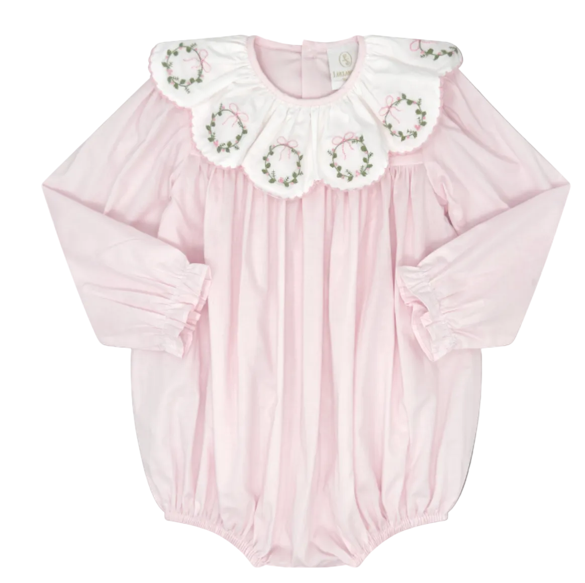 Chloe Bubble Blessings Pink Batiste, Wreath Embroidery