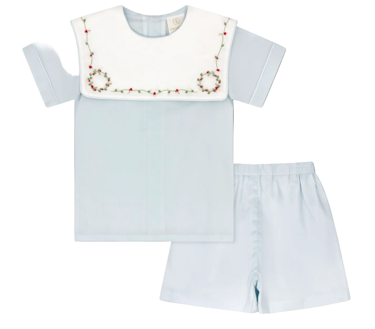 Christian Short Set in Blessing Blue Batiste Holly