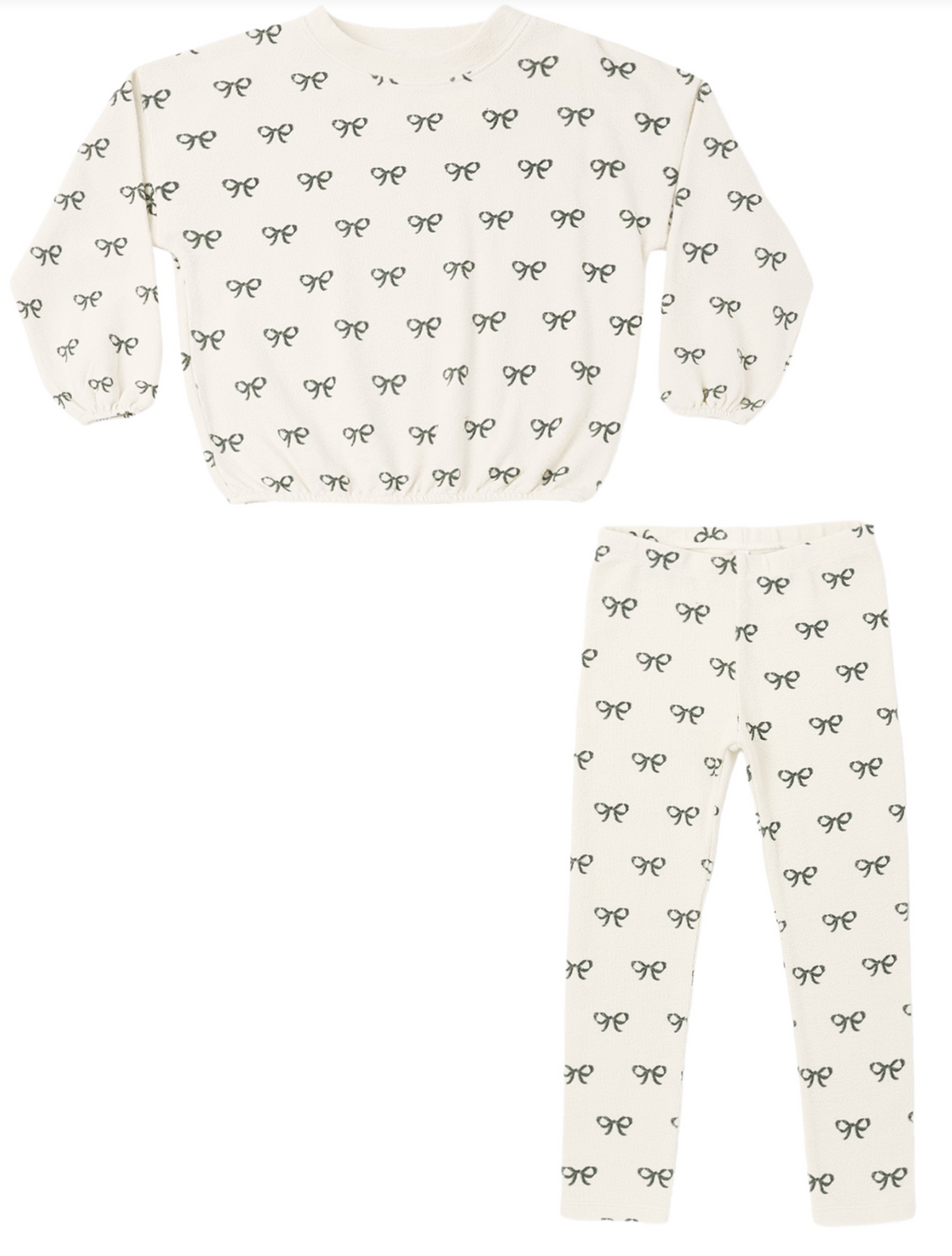 Spongy Knit Set Evergreen Bows