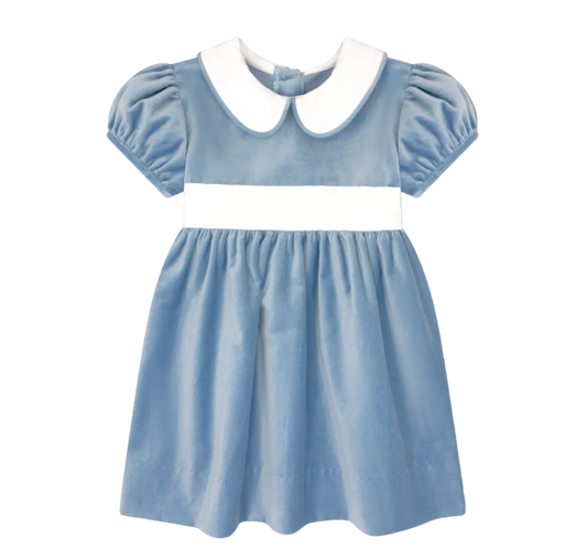 Elenor Dress in Beaufort Blue Velvet