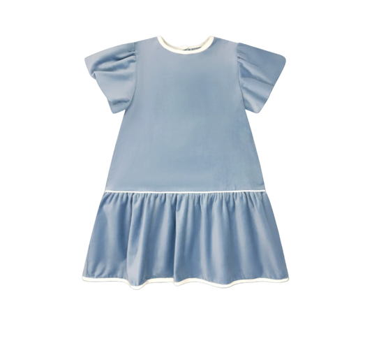 Harper Dress in Beaufort Blue Velvet