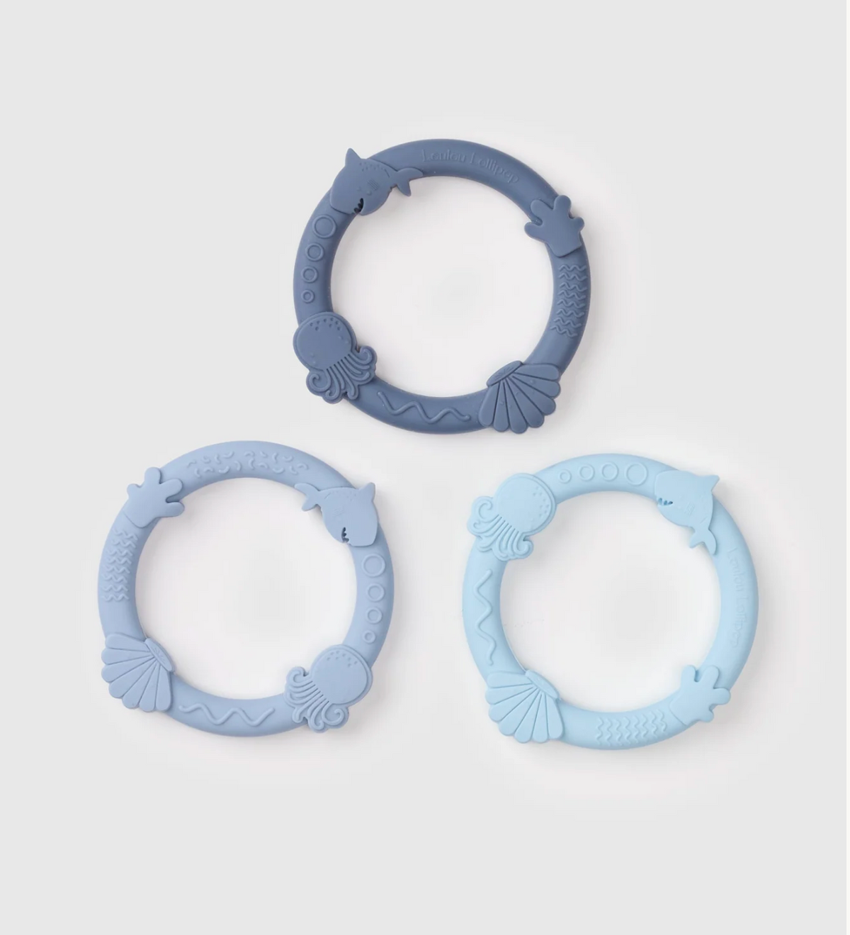 Wild Teething Ring Set in Blue Fog