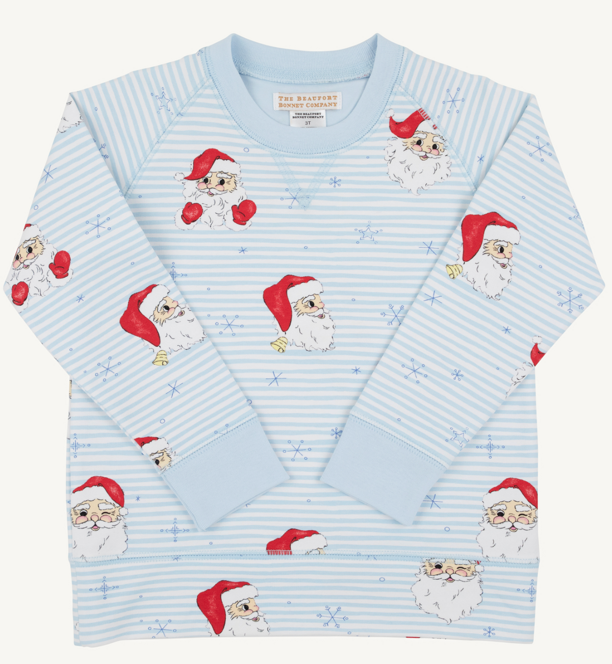 Cassidy Crewneck in Dear Santa Buckhead Blue Stripe