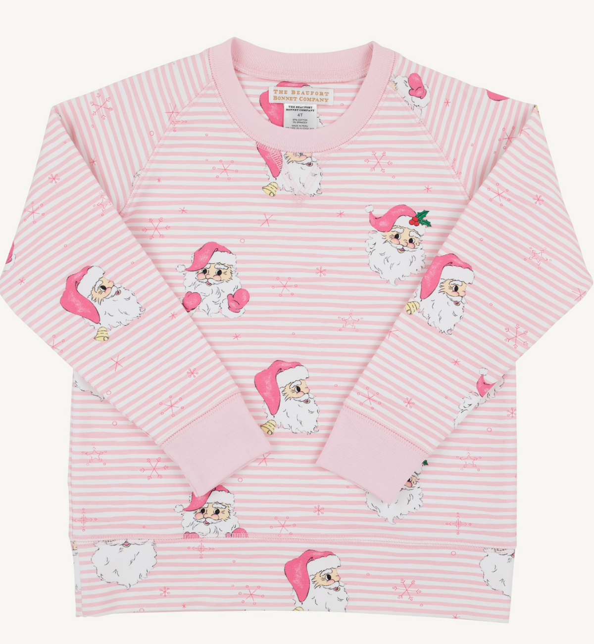 Cassidy Crewneck in Dear Santa Palm Beach Palm Stripe