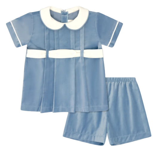 Benton Short Set in Beaufort Blue Velvet