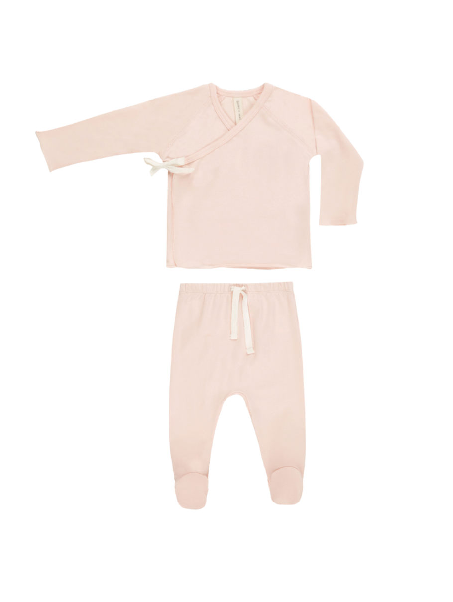 Wrap Top + Footed Pants Set