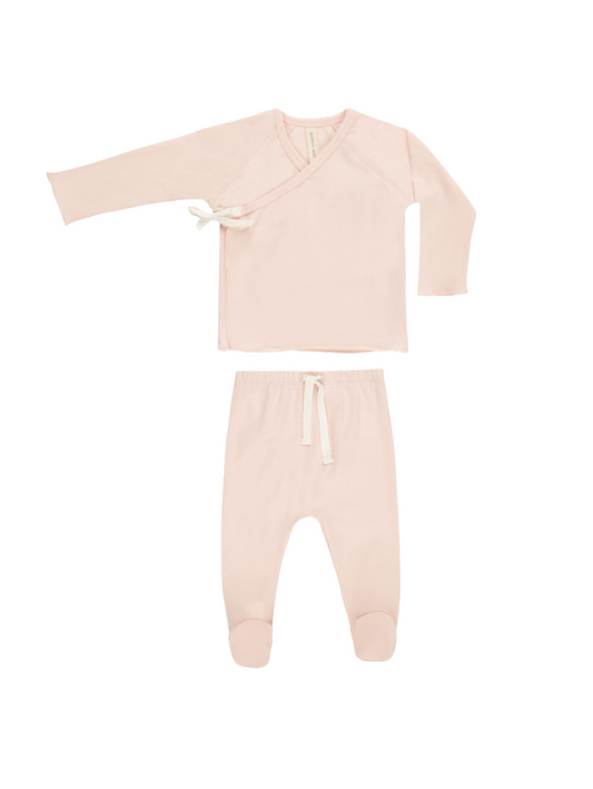 Wrap Top + Footed Pants Set