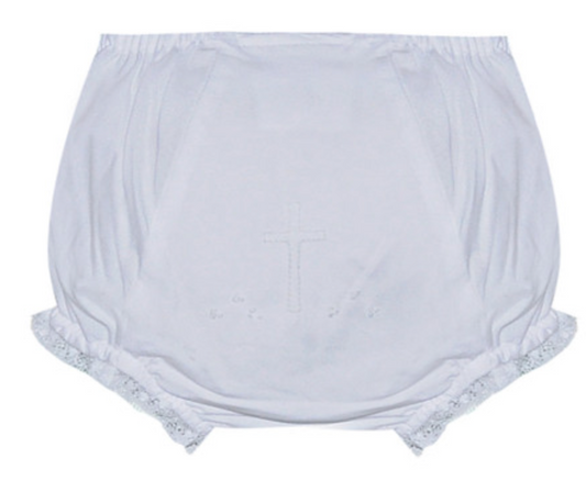 Diaper Cover - White Cross