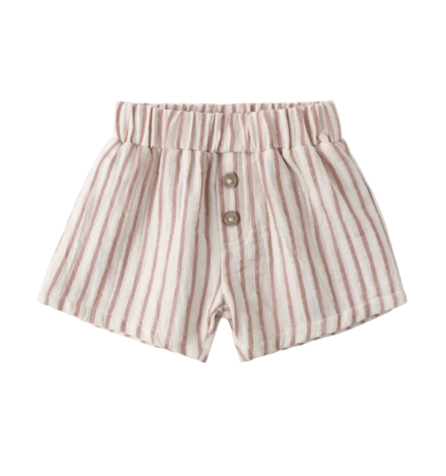 Woven Shirt & Short Set in Vintage Stripe