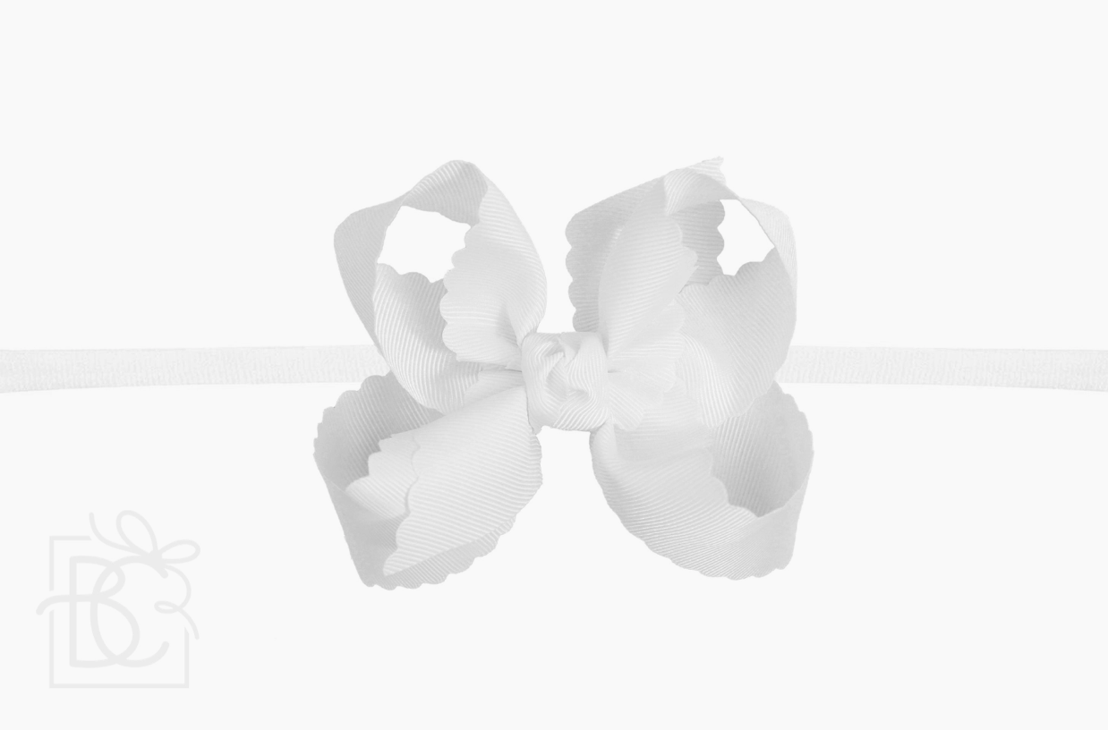 Medium Scalloped Headband Bow - 3.5"