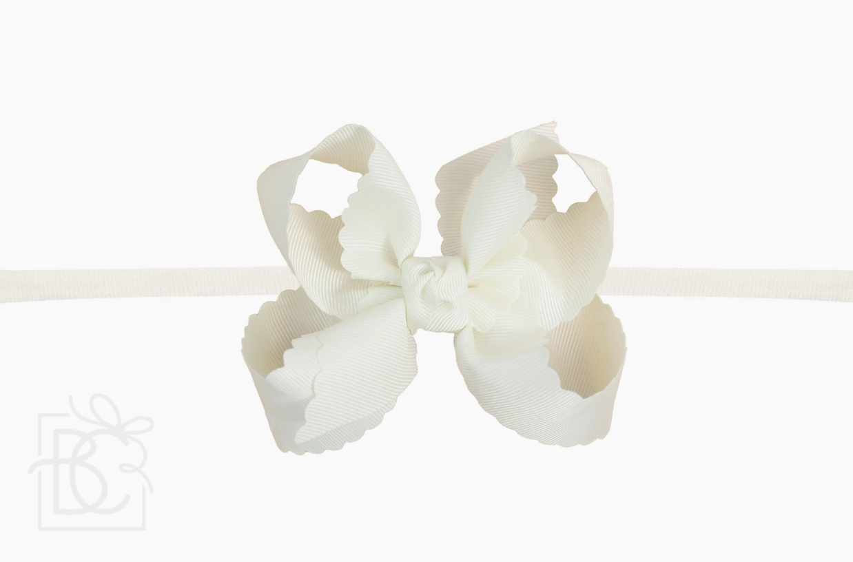Medium Scalloped Headband Bow - 3.5"