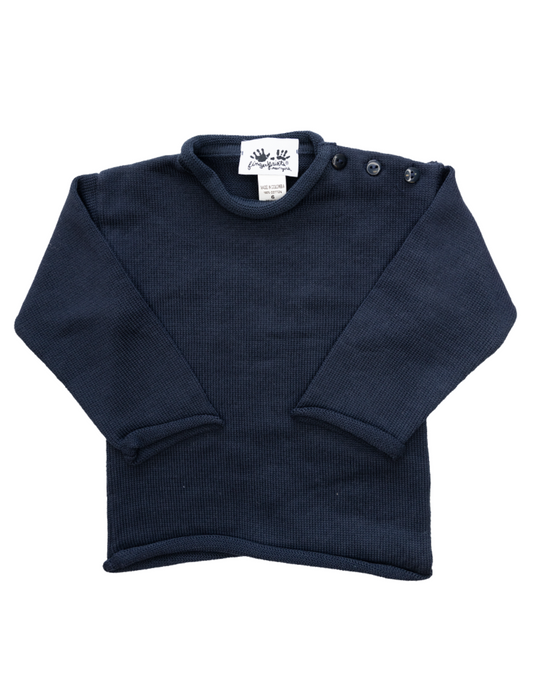 Navy Fingerprint Rollneck