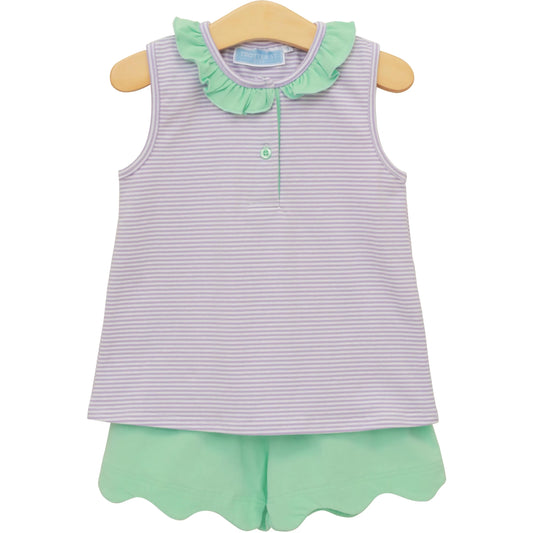 Nora Short Set - Lavender Stripe/Mint